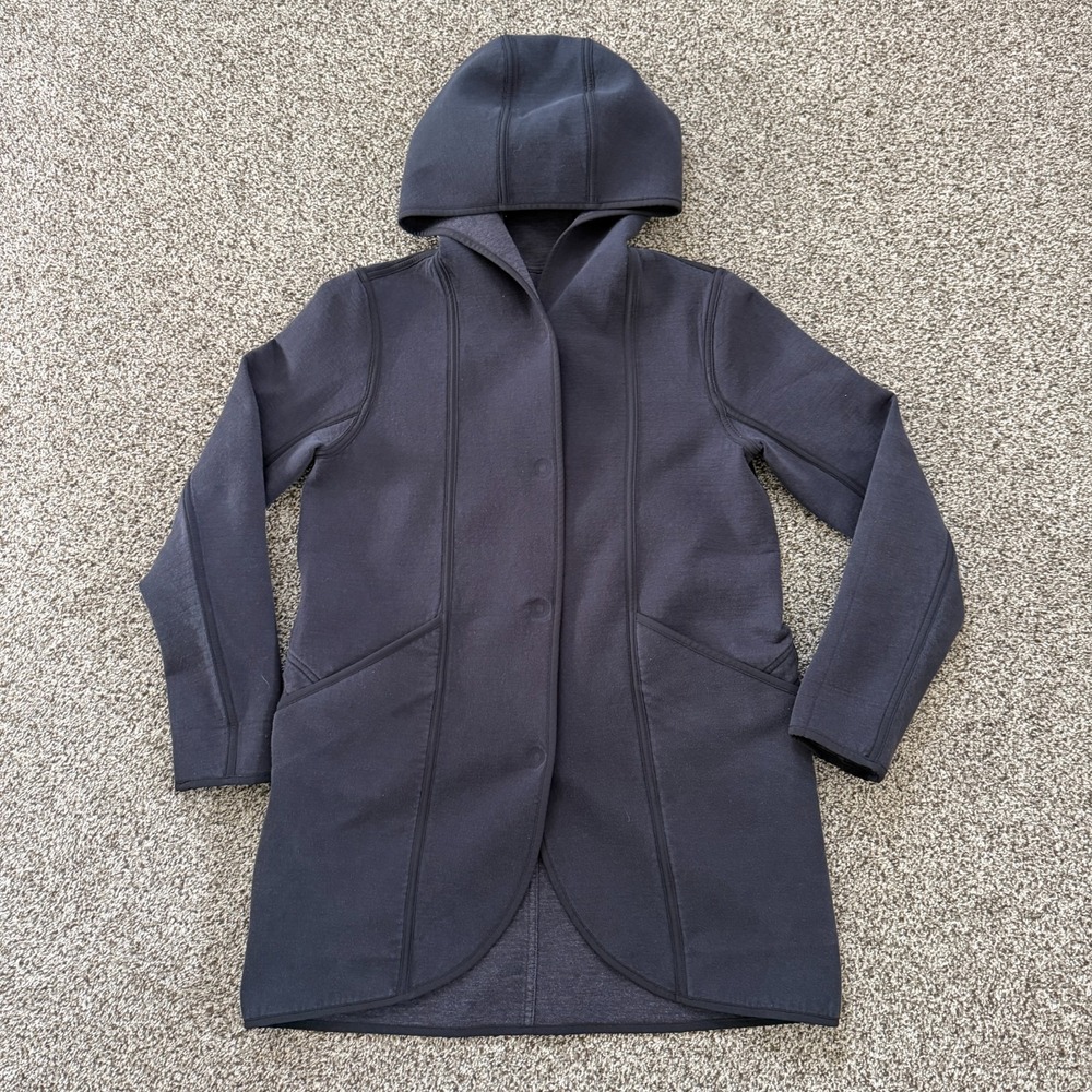 Lululemon City Bound Reversible Hooded Wrap Jacket Women's Small Black Gray